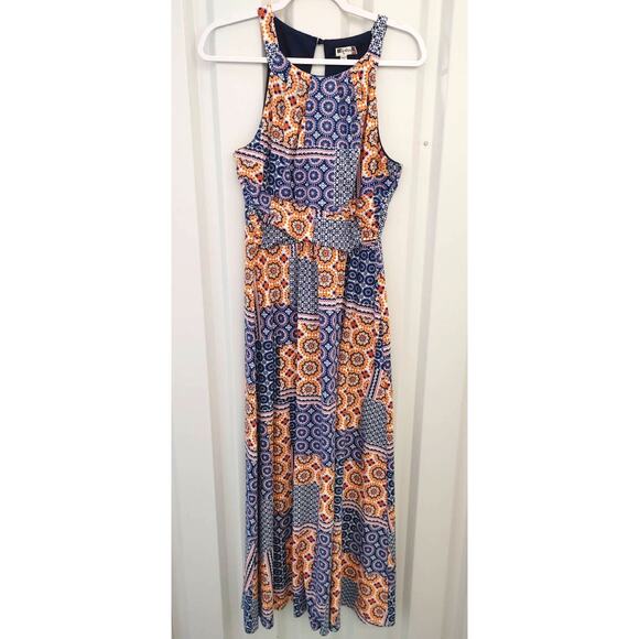 Kut from the Kloth Maxi Dress Patchwork Geometric Sleeveless Multicolor Sz 8 - Picture 2 of 8